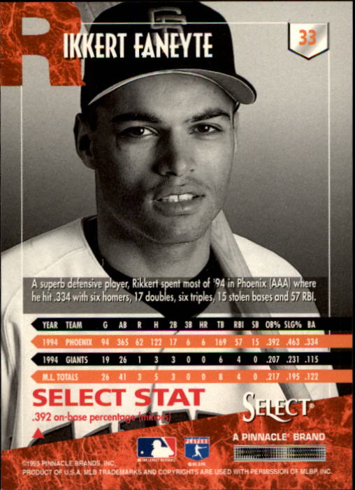1995 Select (Pinnacle) Baseball "Main Set" Base Cards - Picture 65 of 472