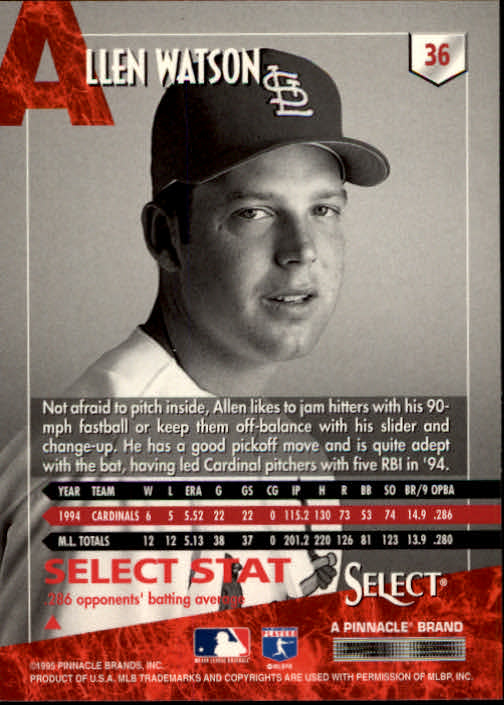 1995 Select (Pinnacle) Baseball "Main Set" Base Cards - Picture 71 of 472