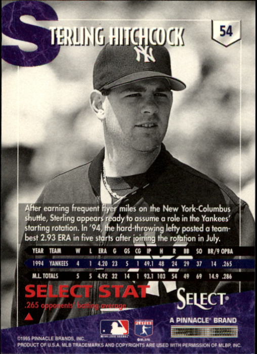 1995 Select (Pinnacle) Baseball "Main Set" Base Cards - Picture 103 of 472