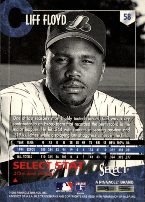 1995 Select (Pinnacle) Baseball "Main Set" Base Cards - Picture 109 of 472