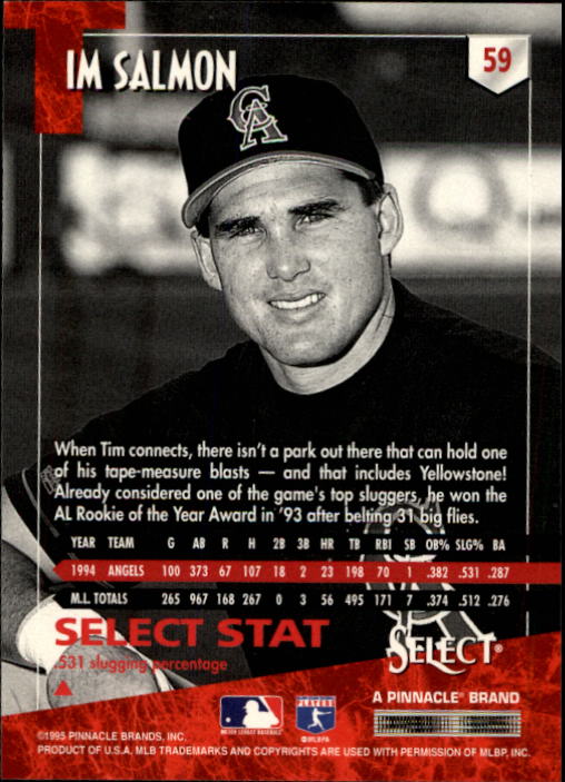 1995 Select (Pinnacle) Baseball "Main Set" Base Cards - Picture 111 of 472