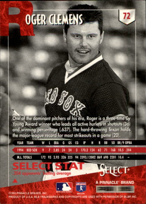 1995 Select (Pinnacle) Baseball "Main Set" Base Cards - Picture 137 of 472