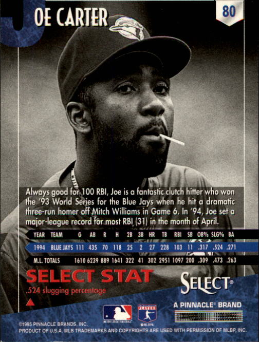 1995 Select (Pinnacle) Baseball "Main Set" Base Cards - Picture 153 of 472