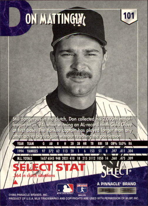 1995 Select (Pinnacle) Baseball "Main Set" Base Cards - Picture 193 of 472