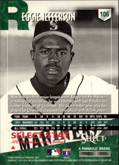 1995 Select (Pinnacle) Baseball "Main Set" Base Cards - Picture 203 of 472