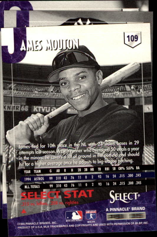 1995 Select (Pinnacle) Baseball "Main Set" Base Cards - Picture 208 of 472