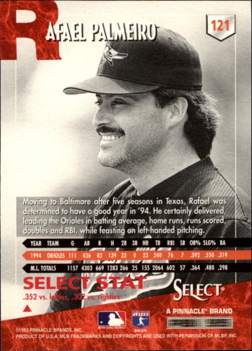 1995 Select (Pinnacle) Baseball "Main Set" Base Cards - Picture 232 of 472