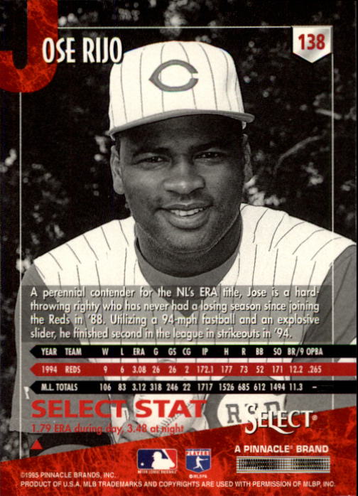 1995 Select (Pinnacle) Baseball "Main Set" Base Cards - Picture 264 of 472