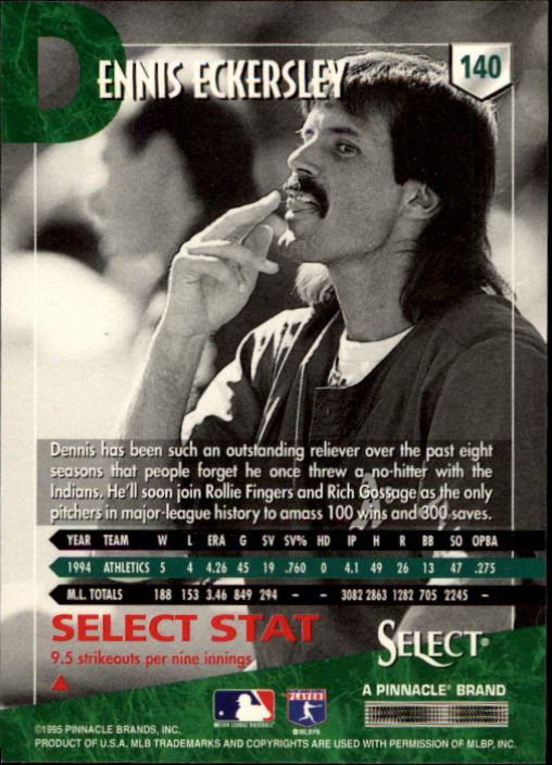 1995 Select (Pinnacle) Baseball "Main Set" Base Cards - Picture 266 of 472