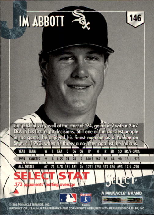 1995 Select (Pinnacle) Baseball "Main Set" Base Cards - Picture 276 of 472