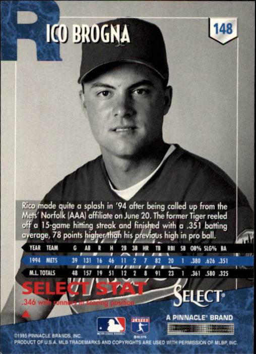 1995 Select (Pinnacle) Baseball "Main Set" Base Cards - Picture 280 of 472