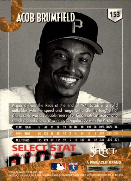 1995 Select (Pinnacle) Baseball "Main Set" Base Cards - Picture 290 of 472
