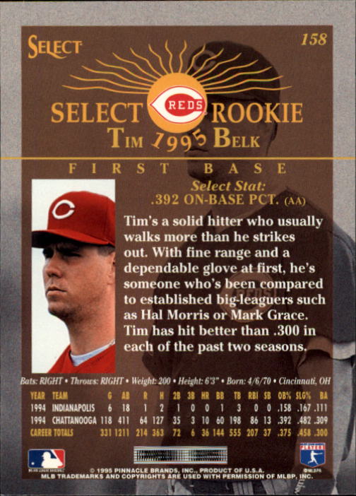 1995 Select (Pinnacle) Baseball "Main Set" Base Cards - Picture 298 of 472