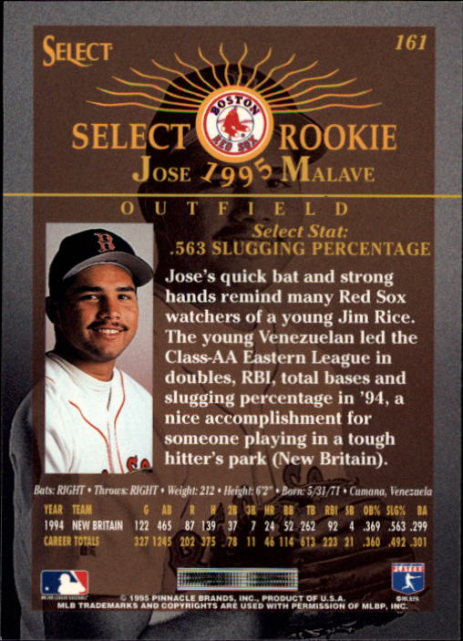 1995 Select (Pinnacle) Baseball "Main Set" Base Cards - Picture 304 of 472