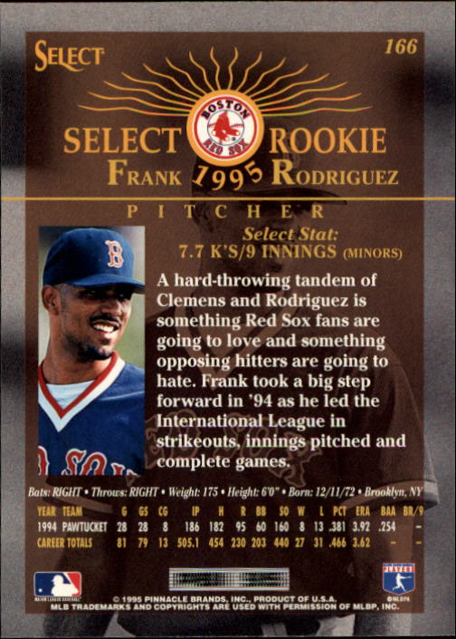 1995 Select (Pinnacle) Baseball "Main Set" Base Cards - Picture 312 of 472