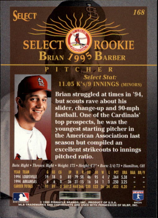 1995 Select (Pinnacle) Baseball "Main Set" Base Cards - Picture 316 of 472