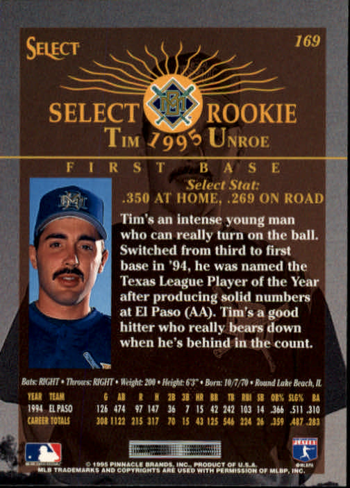 1995 Select (Pinnacle) Baseball "Main Set" Base Cards - Picture 318 of 472