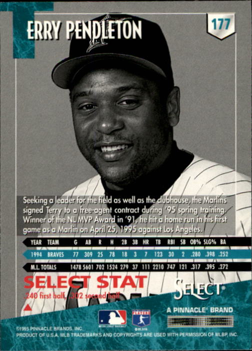 1995 Select (Pinnacle) Baseball "Main Set" Base Cards - Picture 332 of 472