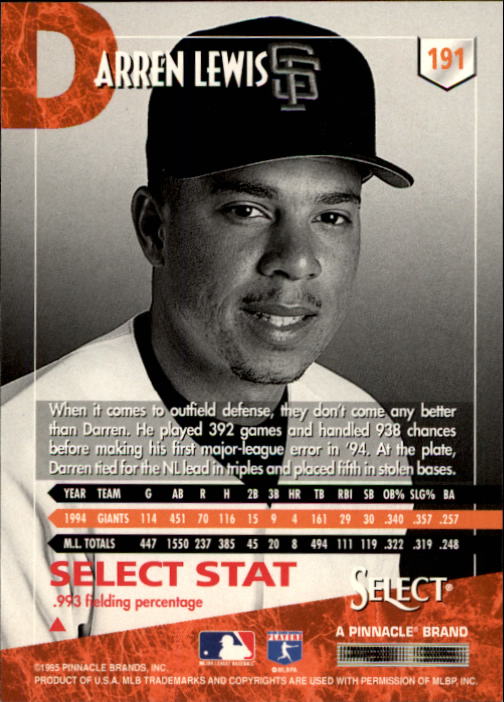 1995 Select (Pinnacle) Baseball "Main Set" Base Cards - Picture 358 of 472