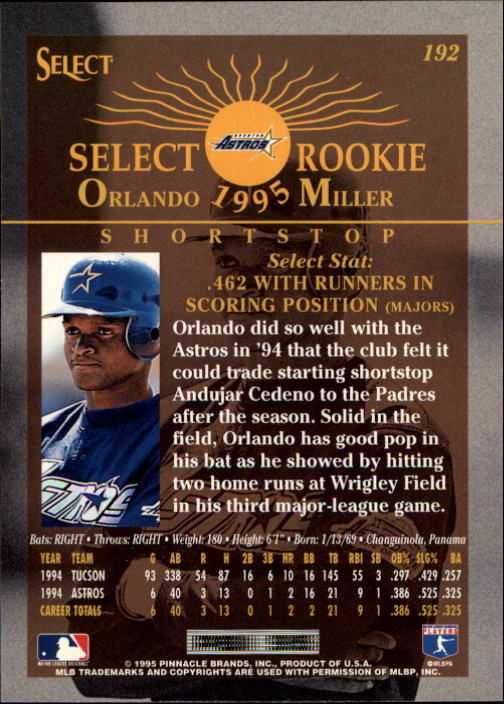 1995 Select (Pinnacle) Baseball "Main Set" Base Cards - Picture 360 of 472