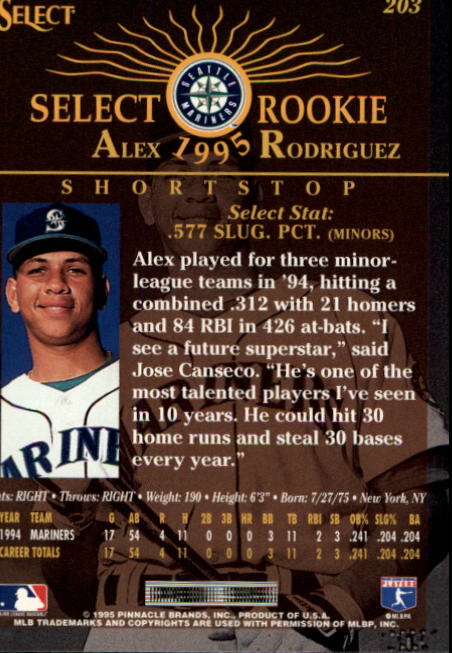 1995 Select (Pinnacle) Baseball "Main Set" Base Cards - Picture 380 of 472