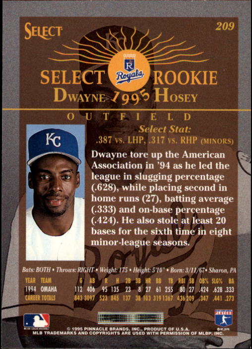 1995 Select (Pinnacle) Baseball "Main Set" Base Cards - Picture 392 of 472