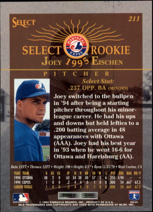 1995 Select (Pinnacle) Baseball "Main Set" Base Cards - Picture 396 of 472