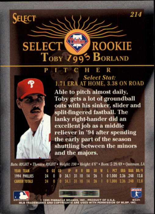 1995 Select (Pinnacle) Baseball "Main Set" Base Cards - Picture 402 of 472
