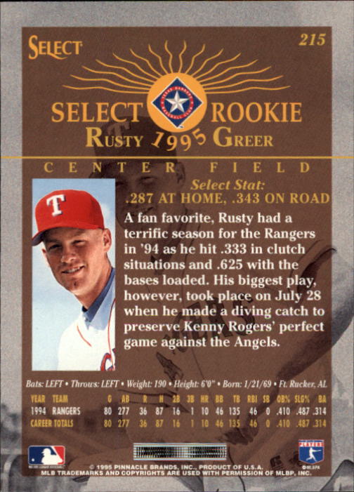 1995 Select (Pinnacle) Baseball "Main Set" Base Cards - Picture 404 of 472