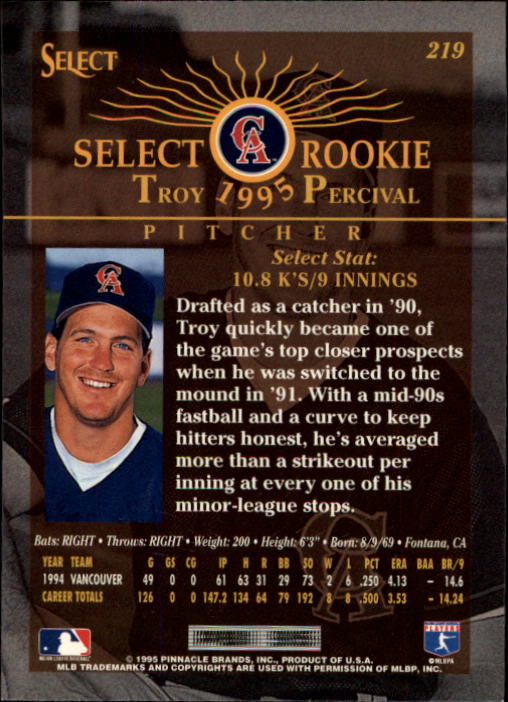 1995 Select (Pinnacle) Baseball "Main Set" Base Cards - Picture 412 of 472
