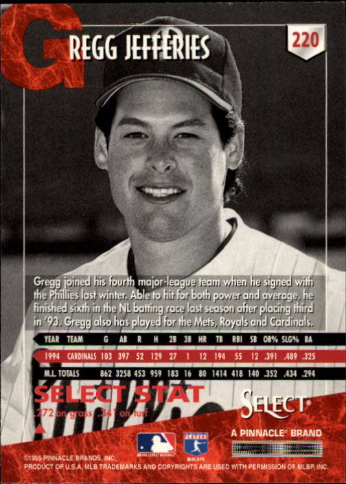 1995 Select (Pinnacle) Baseball "Main Set" Base Cards - Picture 414 of 472