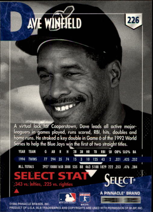 1995 Select (Pinnacle) Baseball "Main Set" Base Cards - Picture 422 of 472