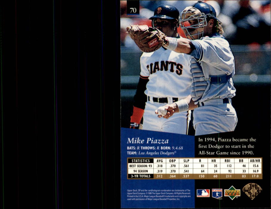 1995 SP #70 Mike Piazza back image