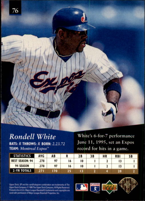 1995 SP #76 Rondell White back image