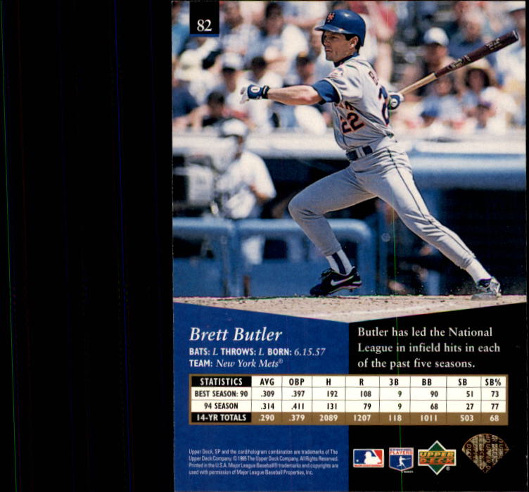 1995 SP #82 Brett Butler back image