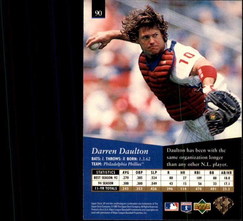 1995 SP #90 Darren Daulton back image