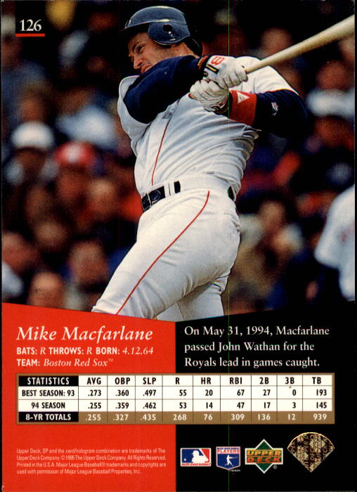 1995 SP #126 Mike Macfarlane back image