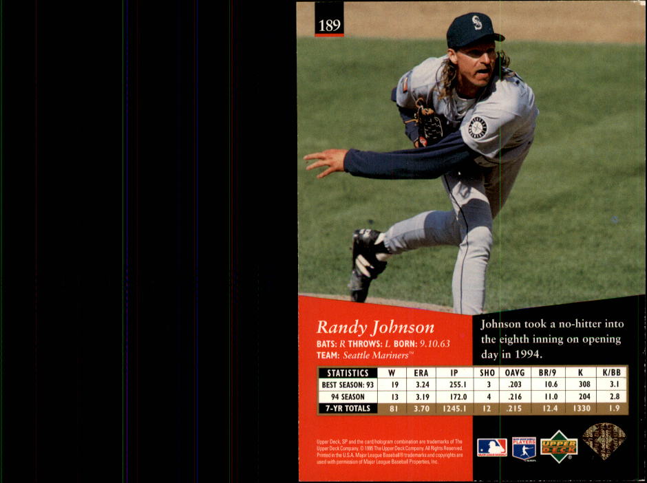 1995 SP #189 Randy Johnson back image