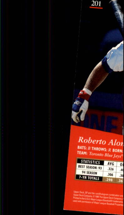 1995 SP #201 Roberto Alomar back image