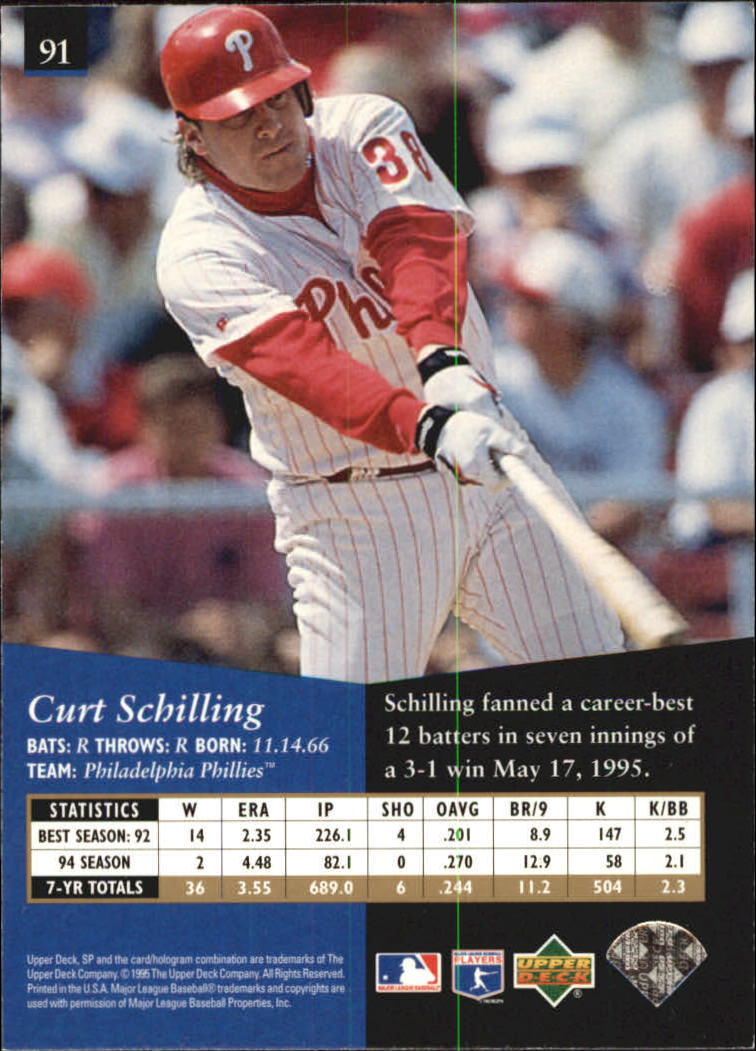 1995 SP Silver #91 Curt Schilling back image
