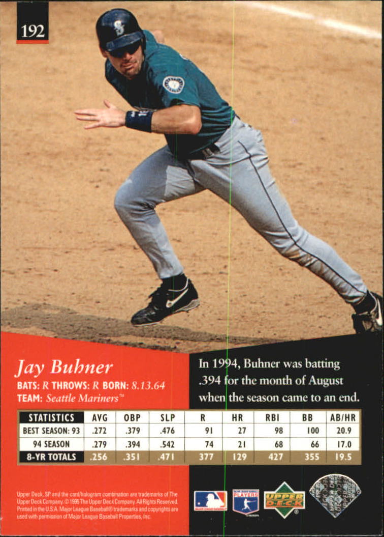 1995 SP Silver #192 Jay Buhner back image