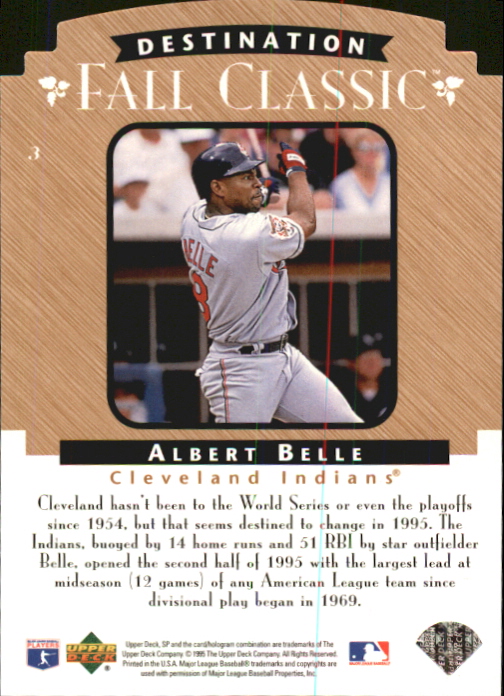1995 SP Championship Fall Classic Die Cuts #3 Albert Belle back image