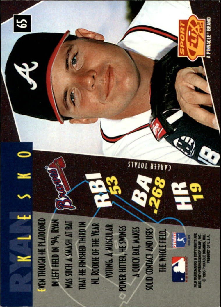 1995 Sportflix #65 Ryan Klesko back image