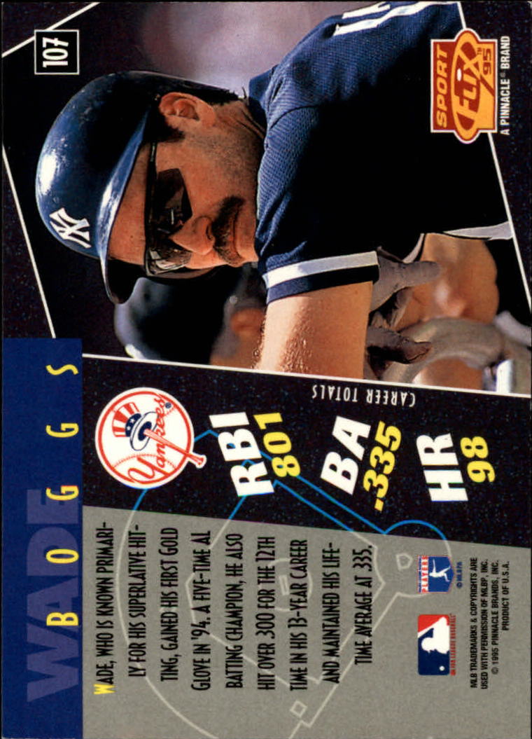 1995 Sportflix #107 Wade Boggs back image