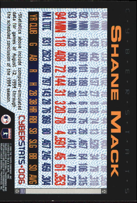A6738- 1995 Topps Cyberstats BB Card #s 1-250 -You Pick- 15+ FREE US SHIP - Picture 13 of 493
