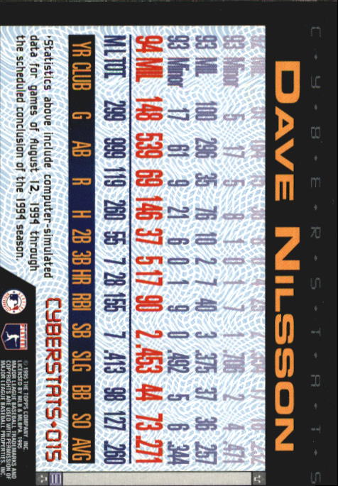 A6738- 1995 Topps Cyberstats BB Card #s 1-250 -You Pick- 15+ FREE US SHIP - Picture 31 of 493