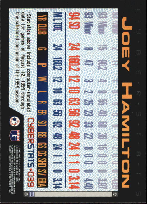 A6738- 1995 Topps Cyberstats BB Card #s 1-250 -You Pick- 15+ FREE US SHIP - Picture 79 of 493
