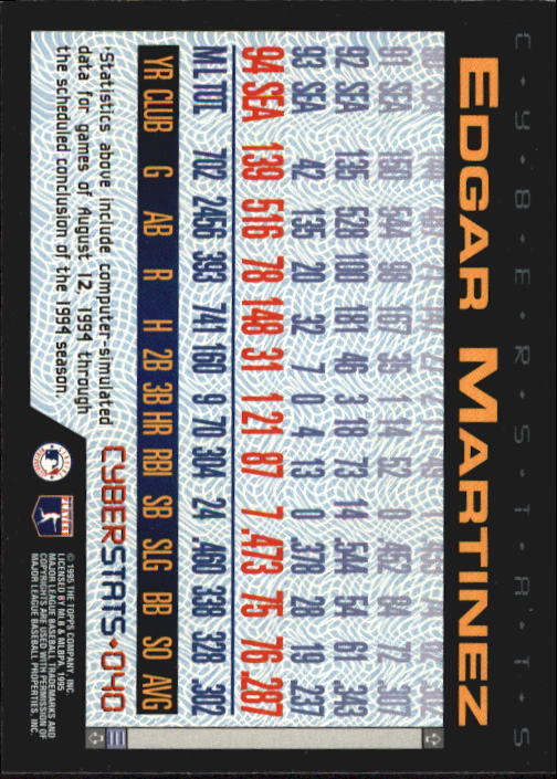 A6738- 1995 Topps Cyberstats BB Card #s 1-250 -You Pick- 15+ FREE US SHIP - Picture 81 of 493