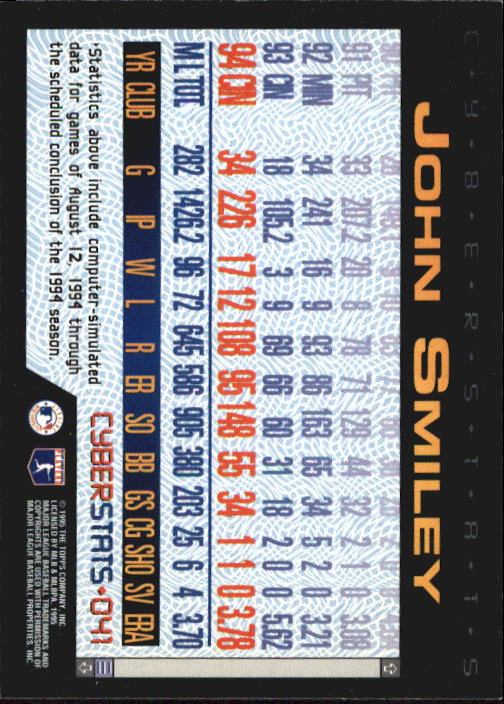 A6738- 1995 Topps Cyberstats BB Card #s 1-250 -You Pick- 15+ FREE US SHIP - Picture 83 of 493