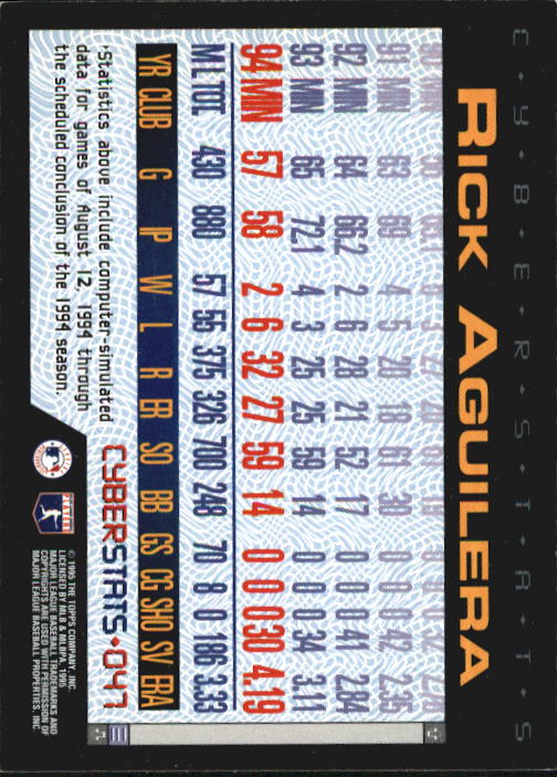 A6738- 1995 Topps Cyberstats BB Card #s 1-250 -You Pick- 15+ FREE US SHIP - Picture 95 of 493